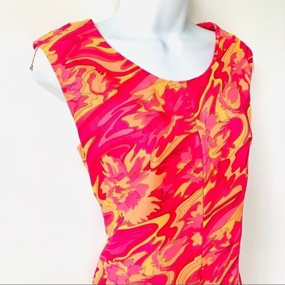 VINTAGE 70’s HANDMADE PSYCHADELIC PRINT DRESS - Picture 2 of 8